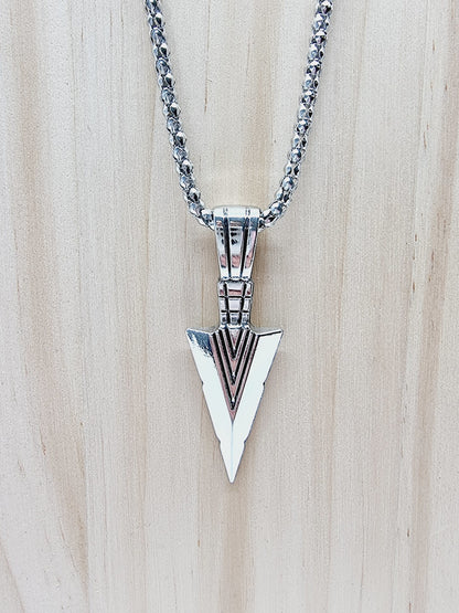 Collier flèche - argenté