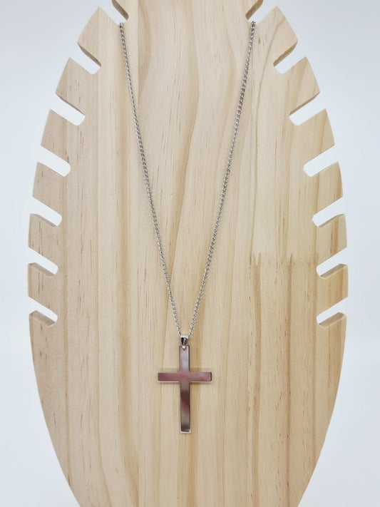 Collier croix - argenté