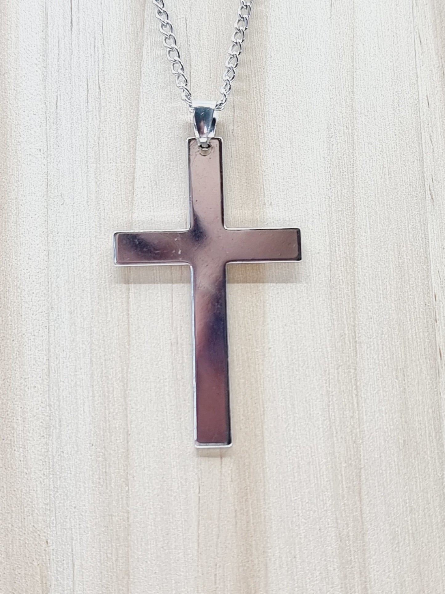Collier croix - argenté