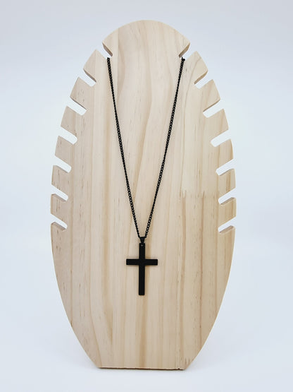 Collier croix - noir