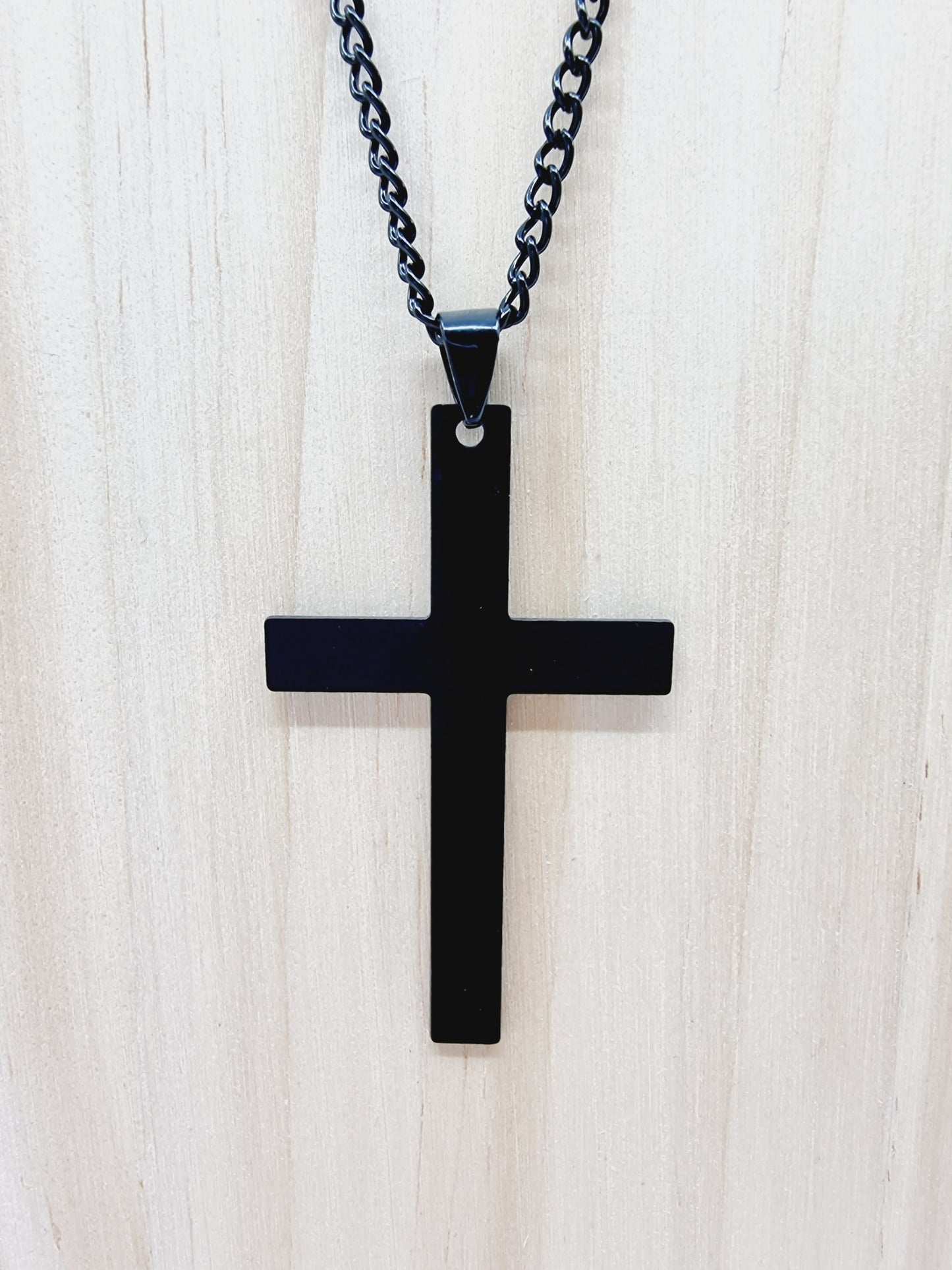 Collier croix - noir