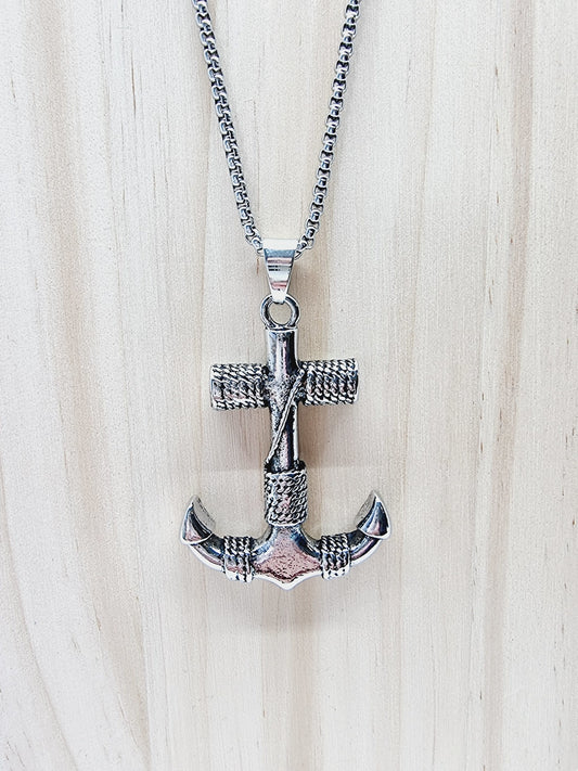 Collier ancre - argenté