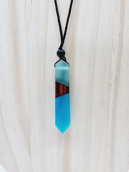 Collier en résine & bois - Léo
