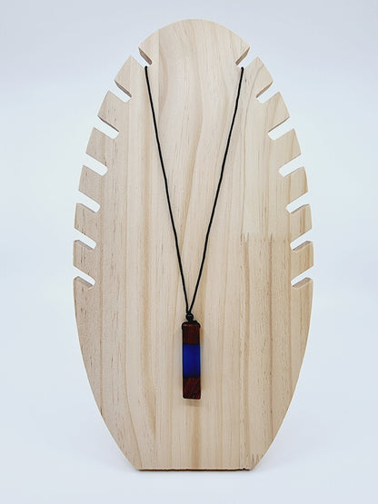 Collier en résine & bois - Marin