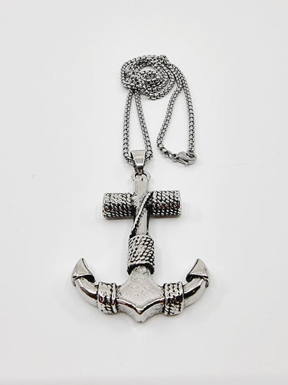Collier ancre - argenté