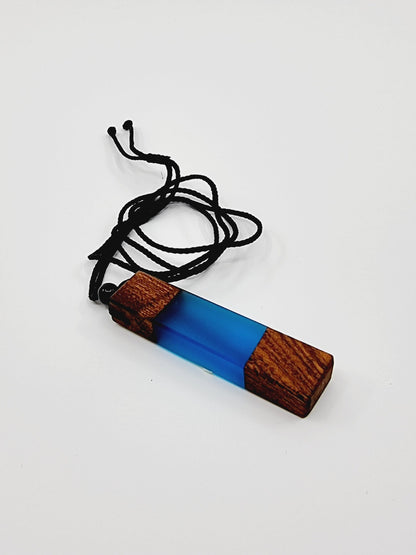 Collier en résine & bois - Marin