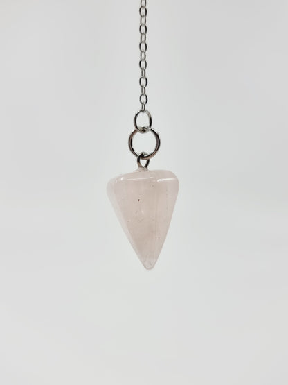 Pendule en pierre naturelle - quartz rose