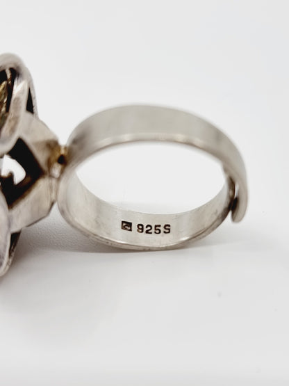 Bague oeil de tigre en argent 925 (SIZE : 56 à 58)