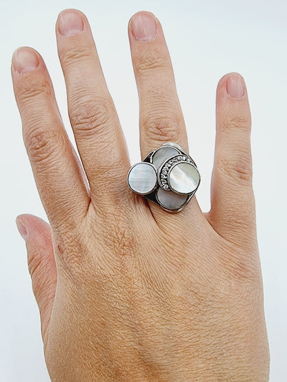Bague nacre en argent 925 (SIZE : 60)