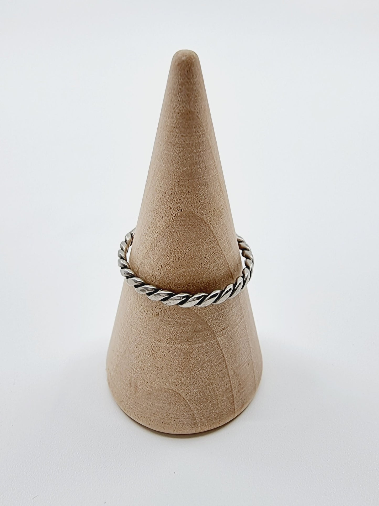 Bague fine torsadée en argent 800 (SIZE : 58)