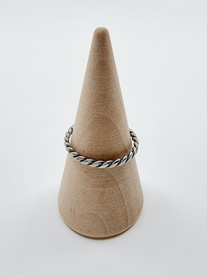 Bague fine torsadée en argent 800 (SIZE : 58)