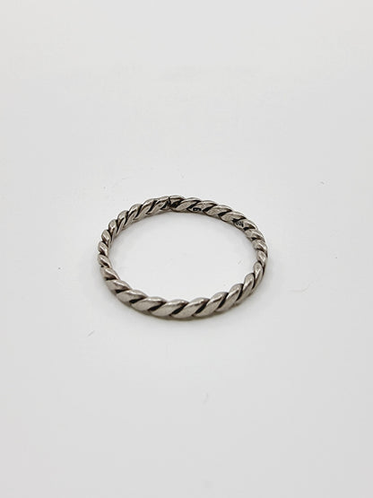 Bague fine torsadée en argent 800 (SIZE : 58)