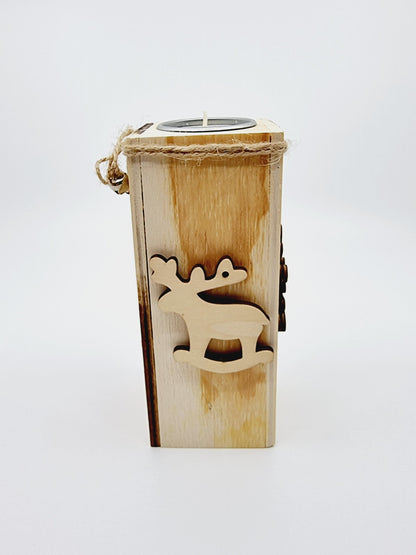 Bougeoir de Noël en bois