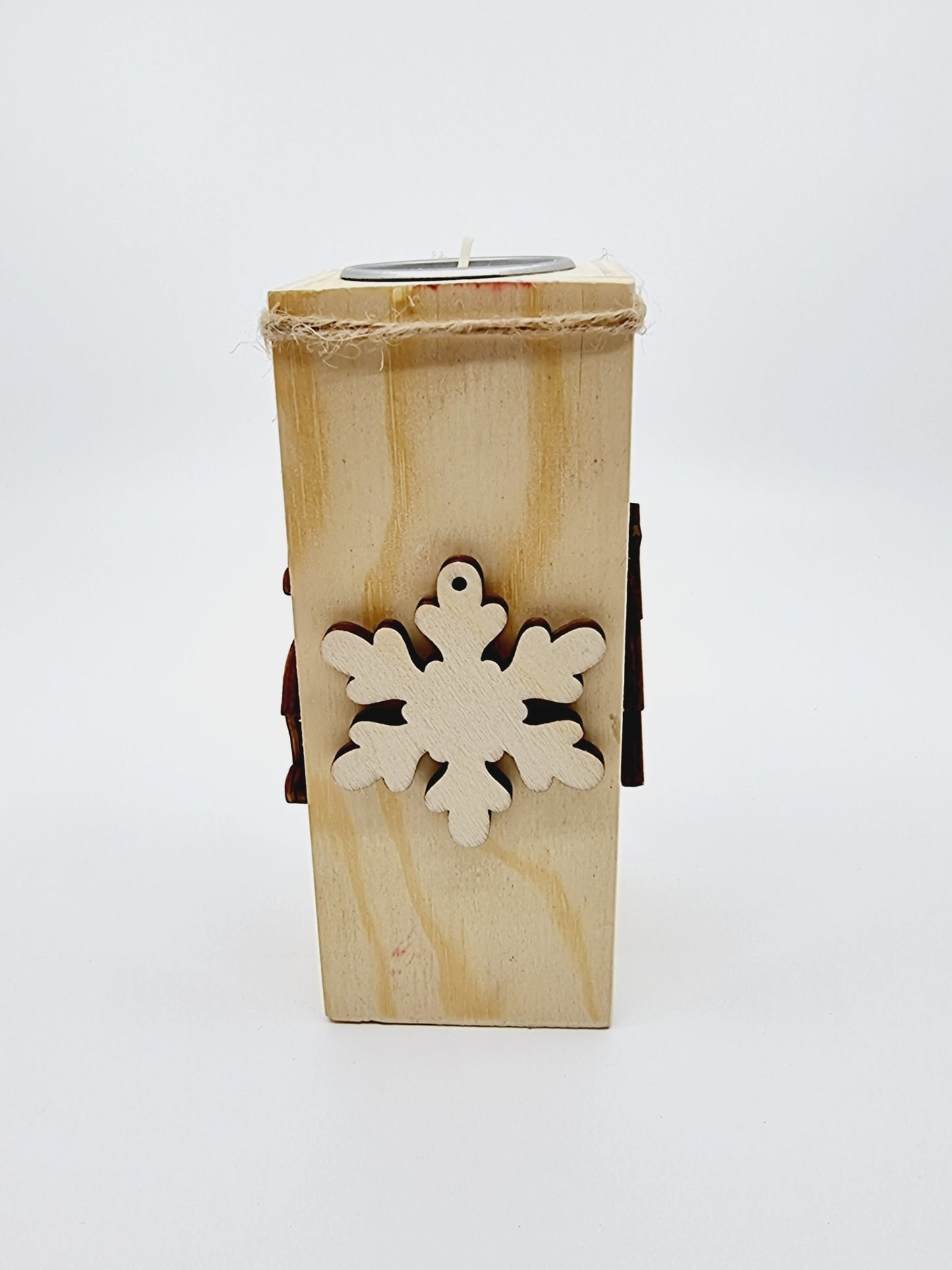 Bougeoir de Noël en bois