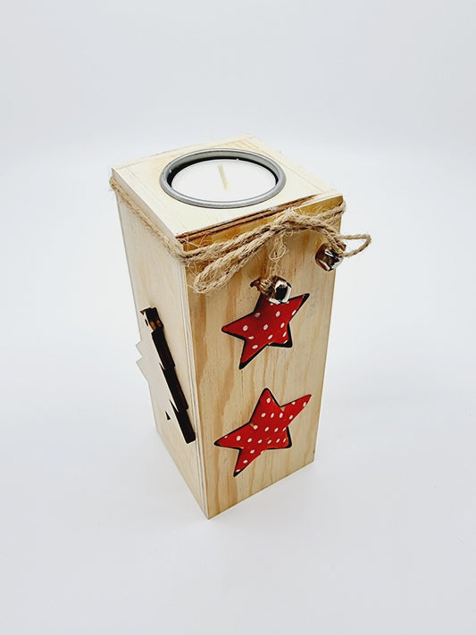Bougeoir de Noël en bois