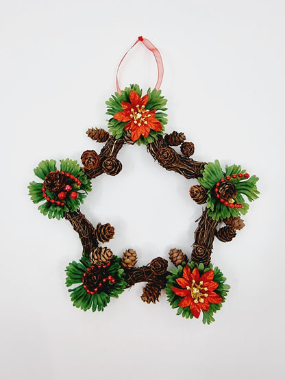 Couronne de Noël - Etoile fleurie