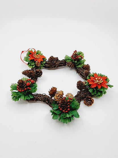 Couronne de Noël - Etoile fleurie