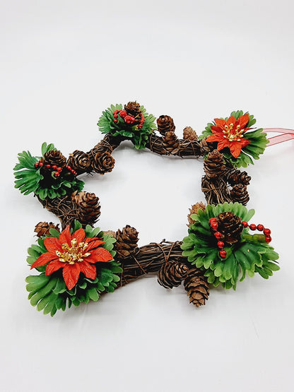 Couronne de Noël - Etoile fleurie