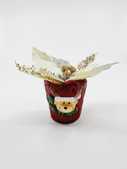 Pot cerf avec étoile de Noël