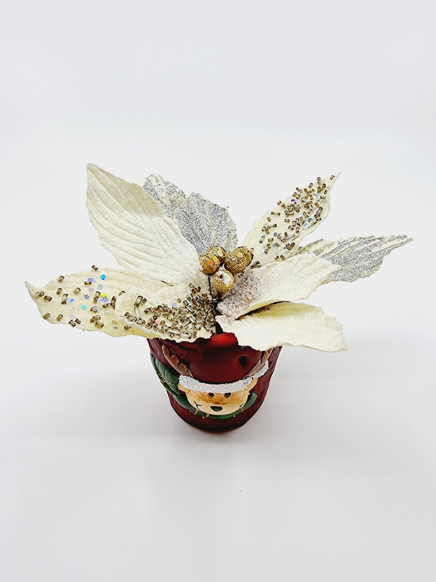 Pot cerf avec étoile de Noël