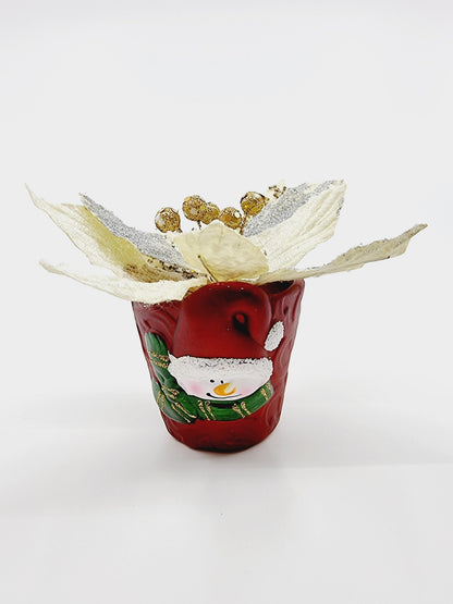 Pot bonhomme de neige avec étoile de Noël