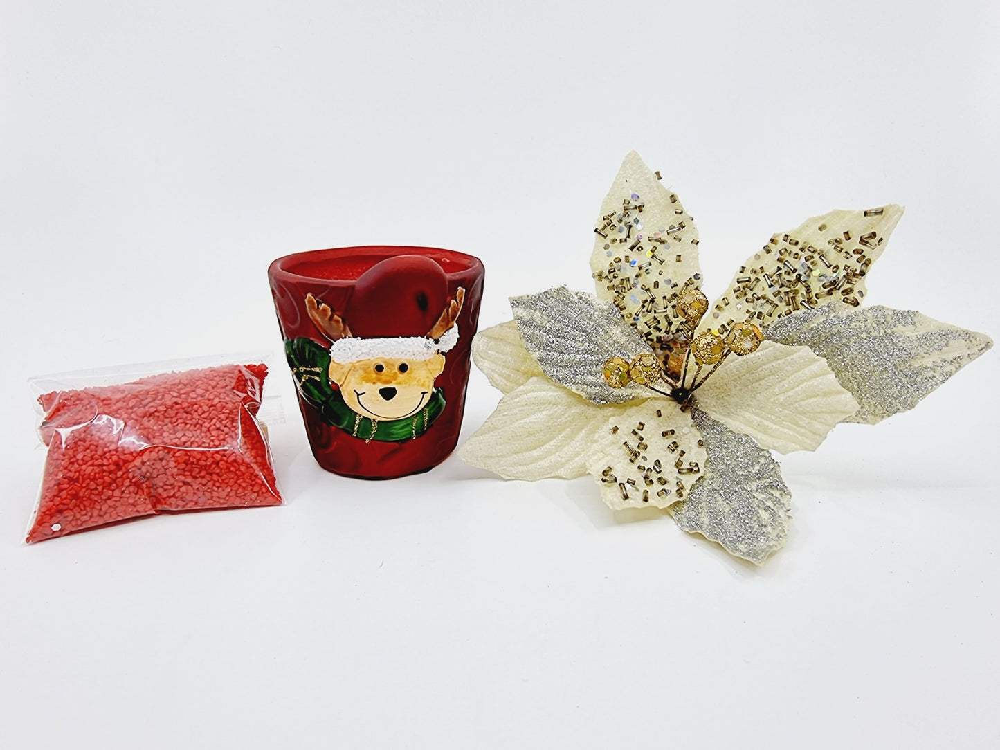 Pot cerf avec étoile de Noël