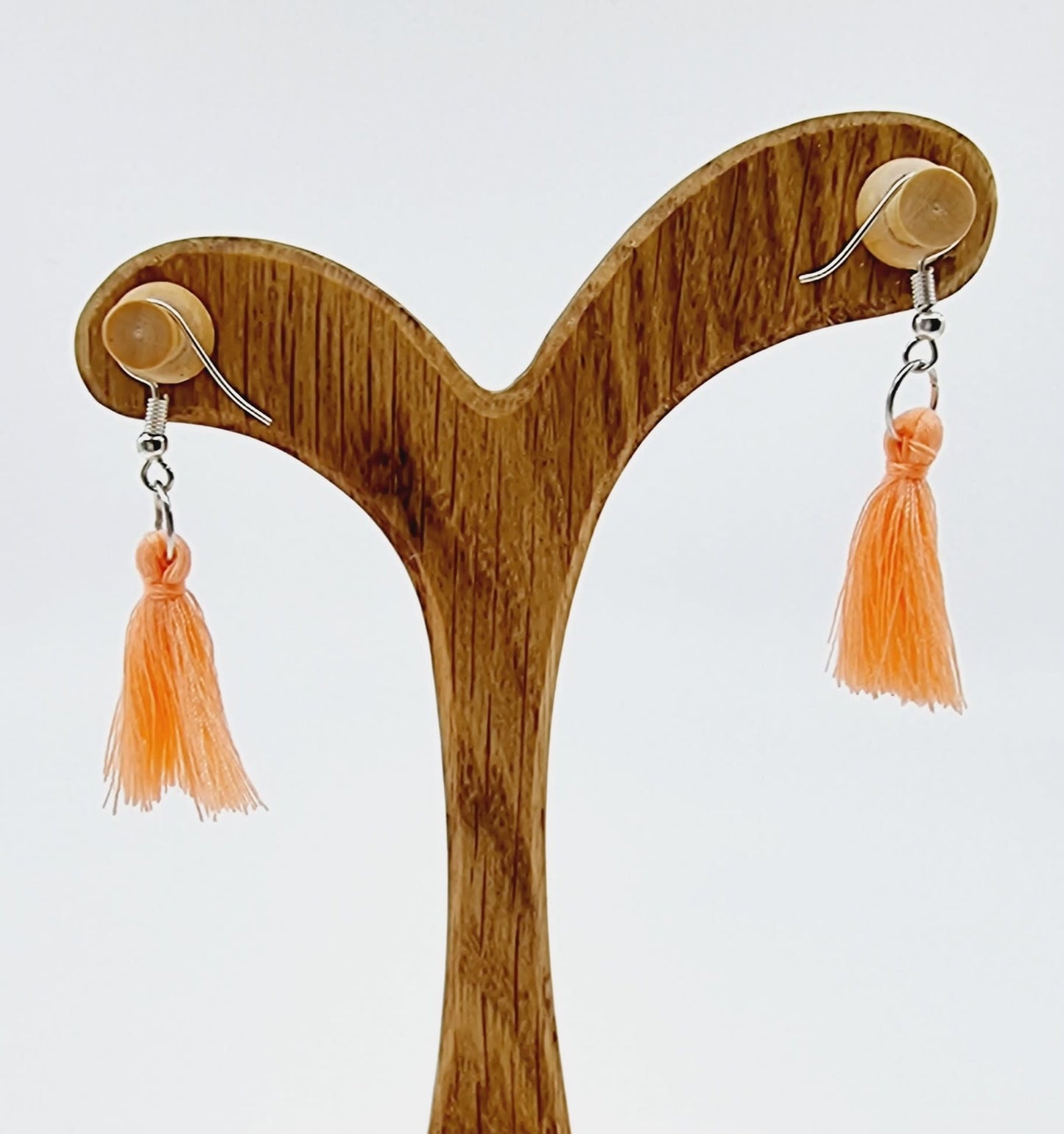 Boucles d'oreilles pompon - saumon