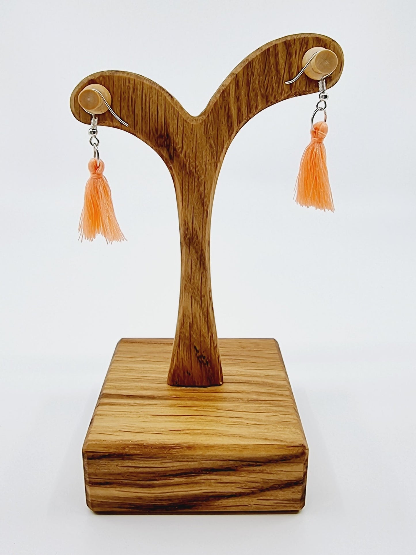 Boucles d'oreilles pompon - saumon