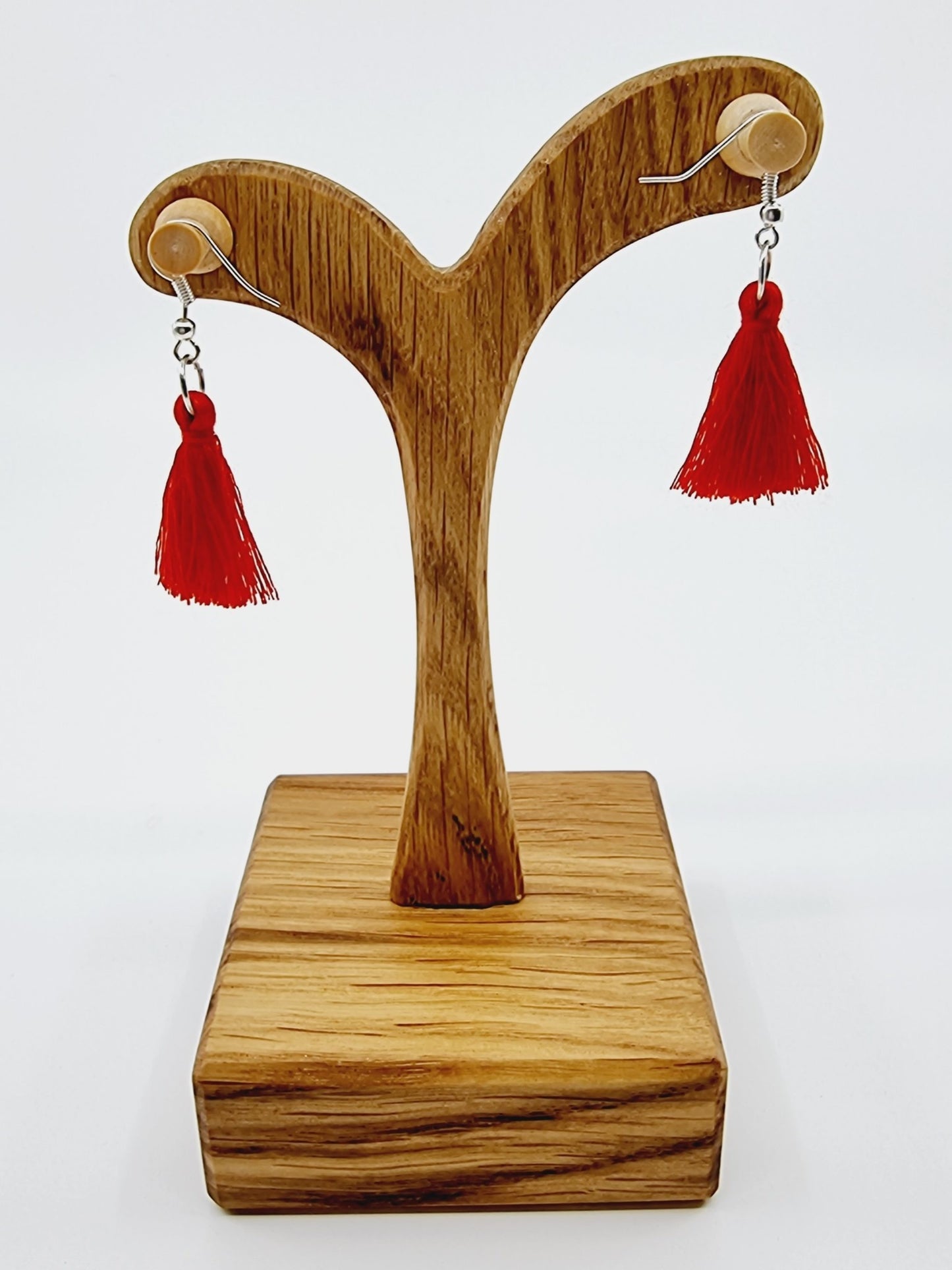 Boucles d'oreilles pompon - rouge