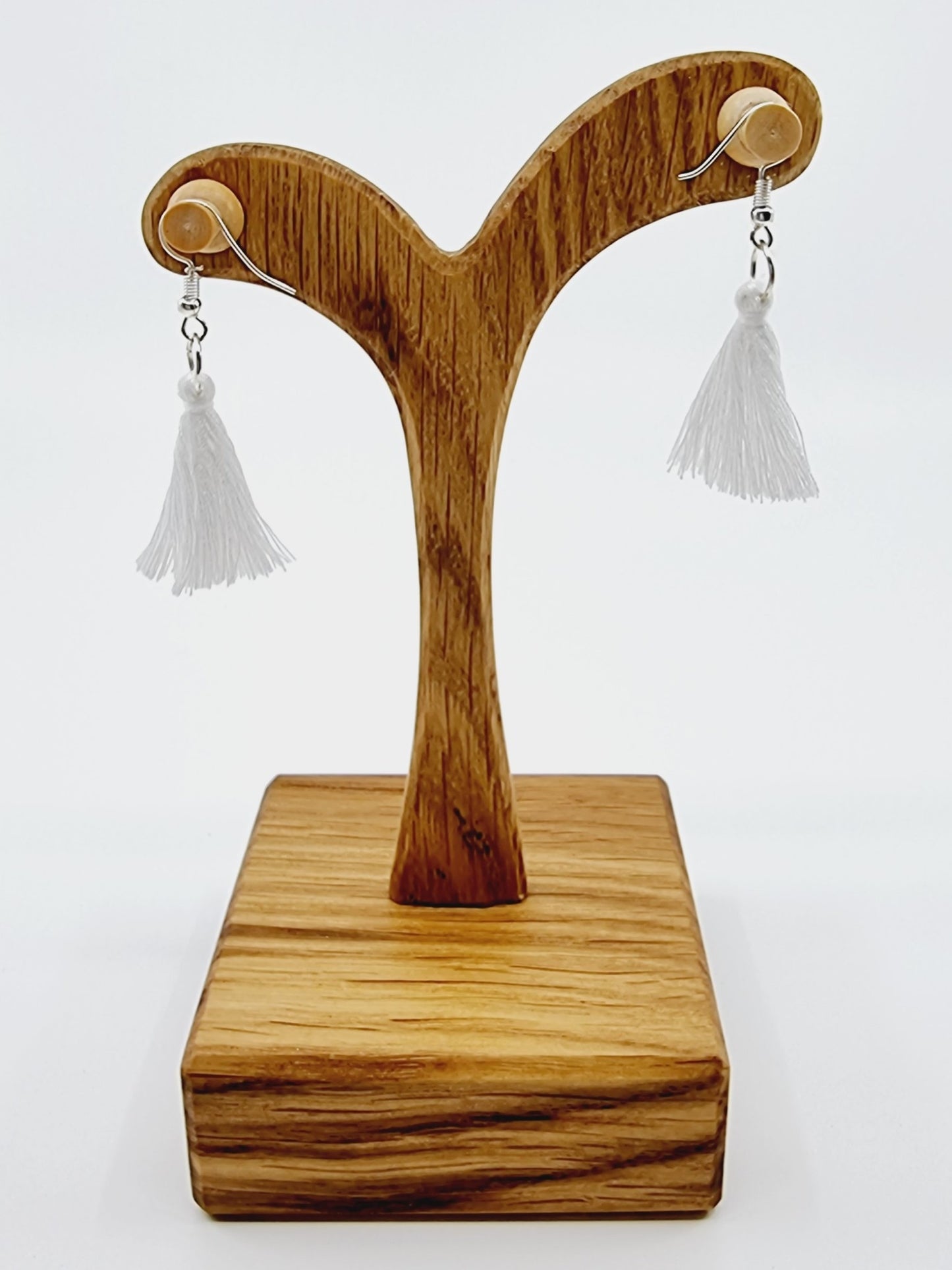 Boucles d'oreilles pompon - blanc