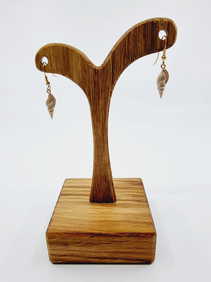 Boucles d'oreilles coquillage - sable/doré