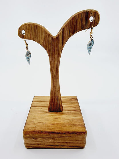 Boucles d'oreilles coquillage - bleu