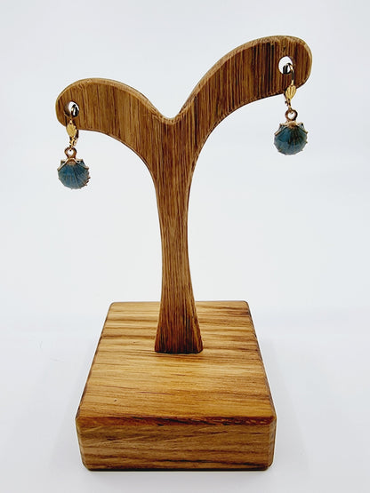 Boucles d'oreilles - coquillage bleu