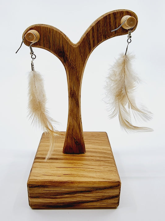 Boucles d'oreilles plumes - couleur naturelle