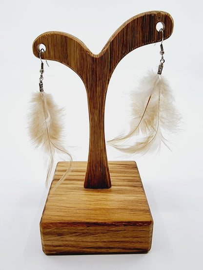 Boucles d'oreilles plumes - couleur naturelle