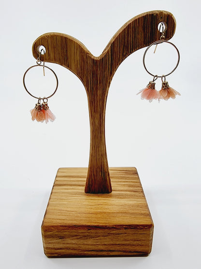 Boucles d'oreilles - dorées à fleurs