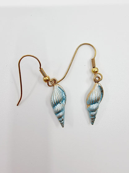 Boucles d'oreilles coquillage - bleu
