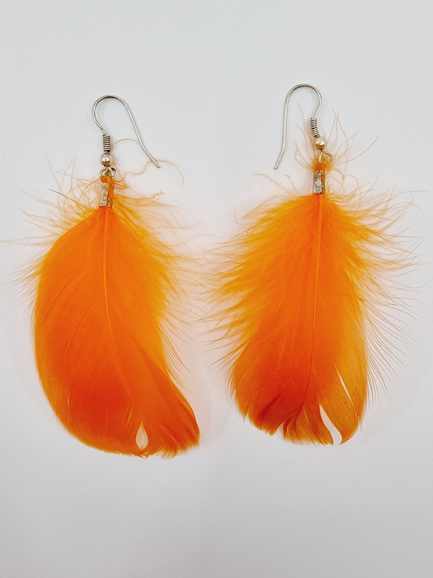 Boucles d'oreilles plumes -  orange