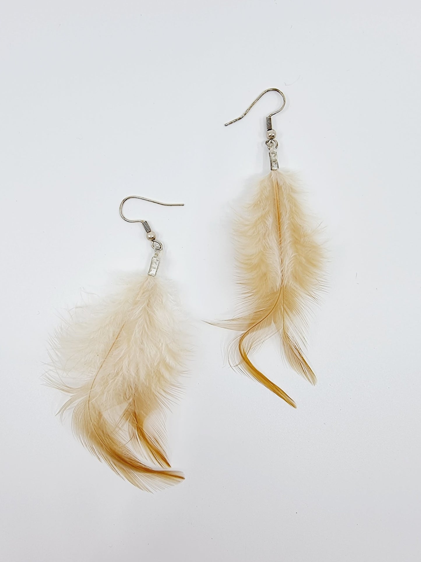 Boucles d'oreilles plumes - couleur naturelle