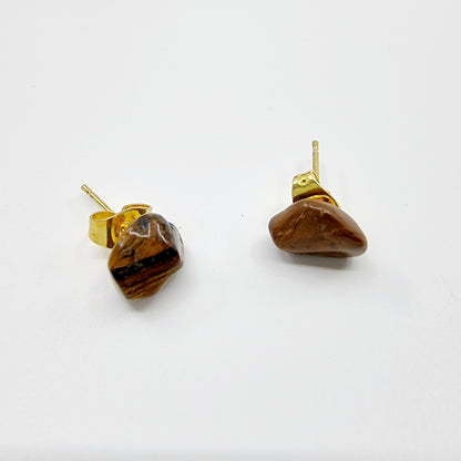Clous d'oreilles en pierre naturelle - œil de tigre