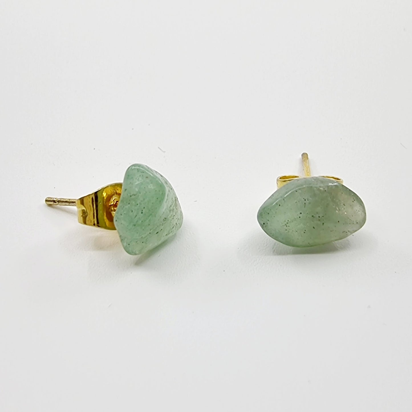 Clous d'oreilles en pierre naturelle - Aventurine verte