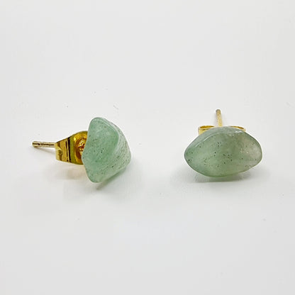 Clous d'oreilles en pierre naturelle - Aventurine verte