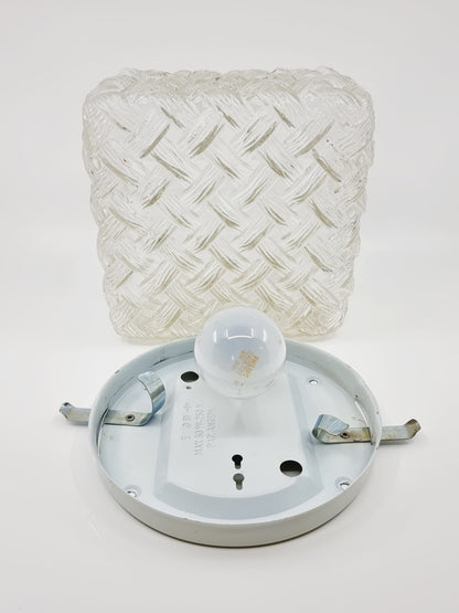 Plafonnier carré vintage en verre