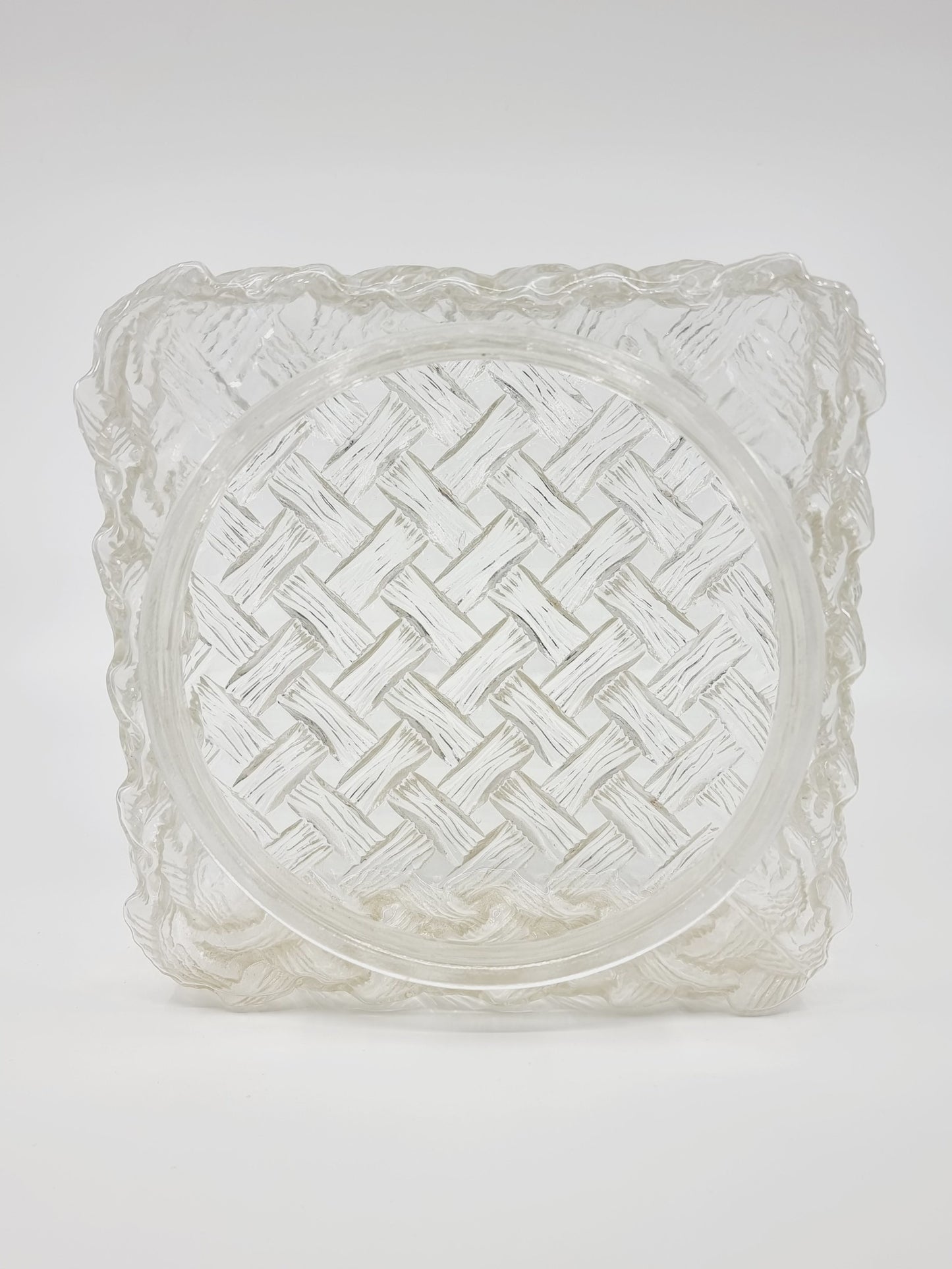 Plafonnier carré vintage en verre