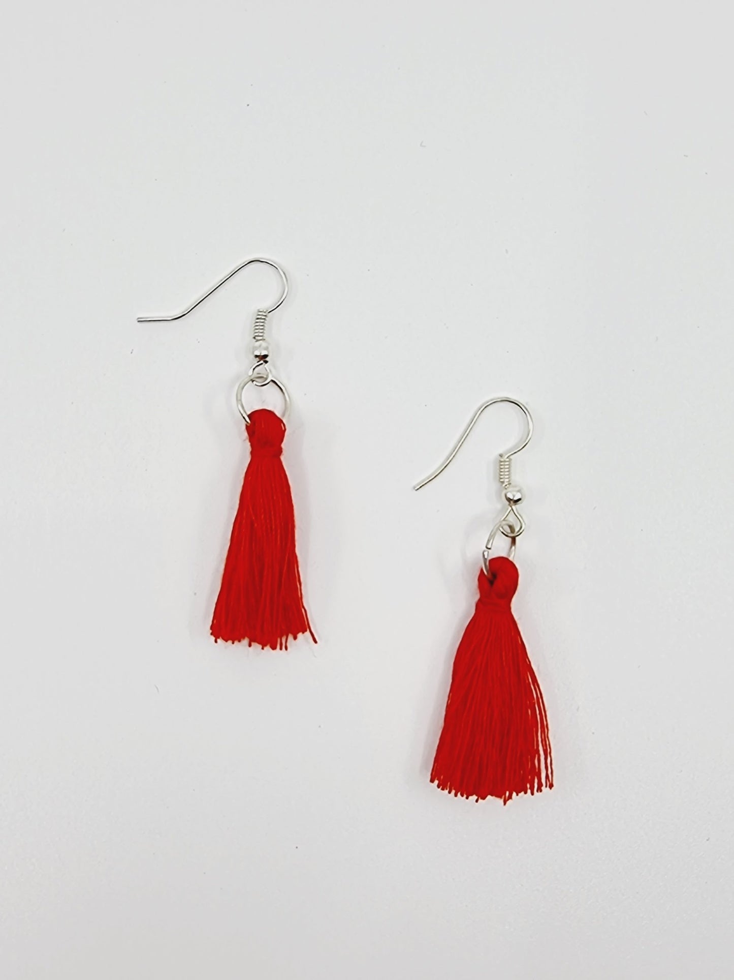 Boucles d'oreilles pompon - rouge