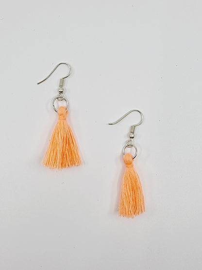 Boucles d'oreilles pompon - saumon