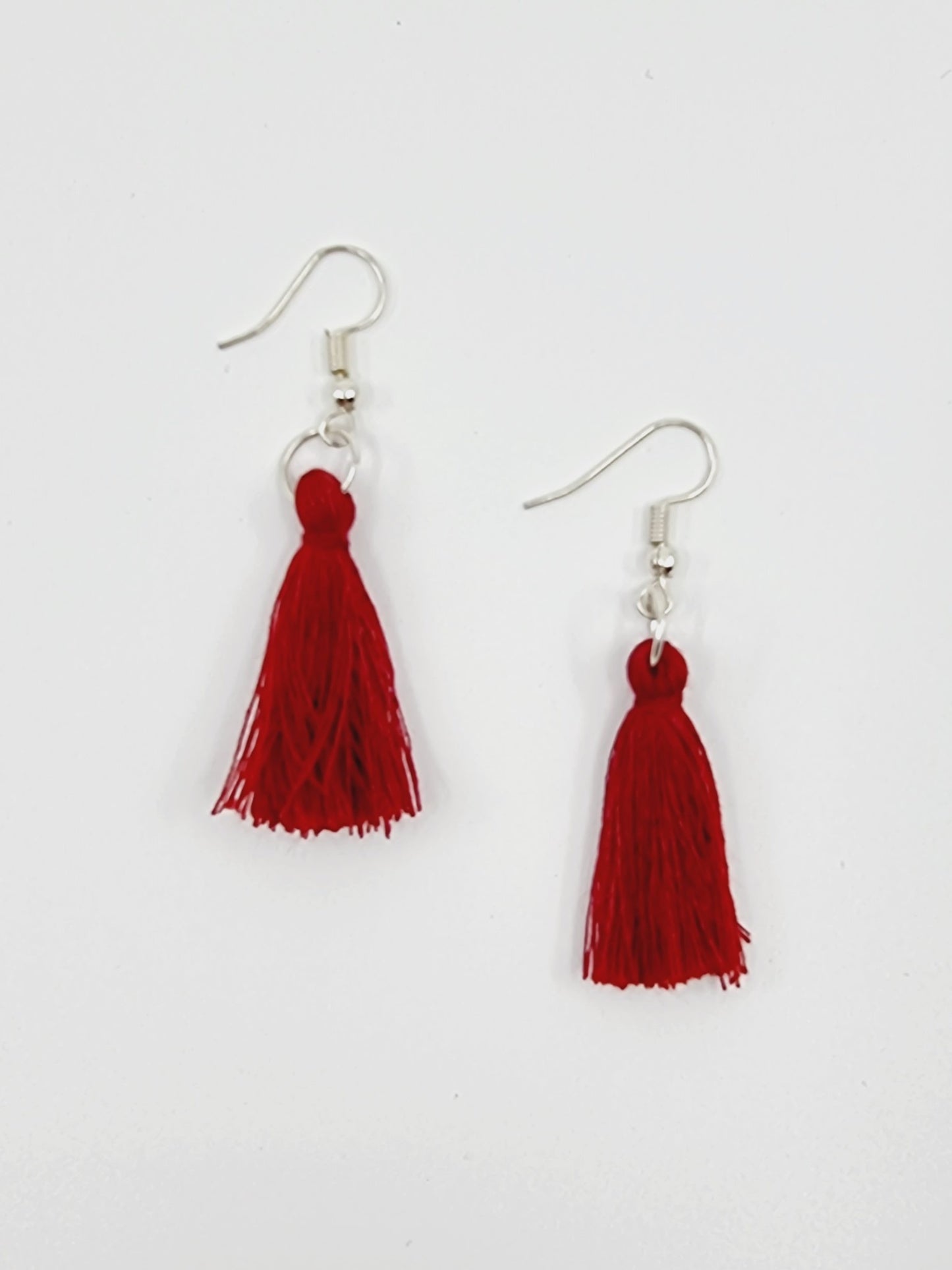 Boucles d'oreilles pompon - bordeaux