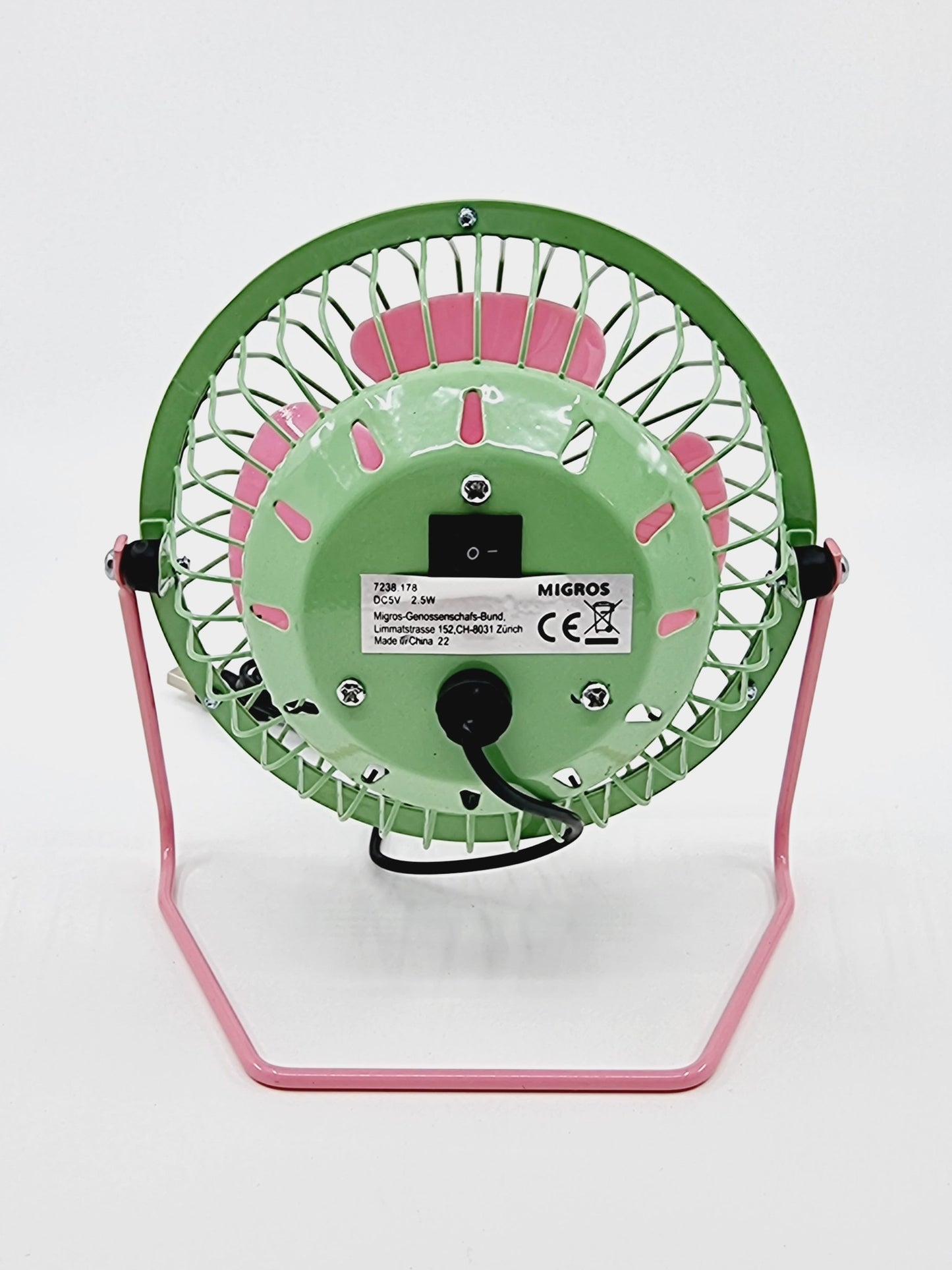 Ventilateur USB - Vert/Rose