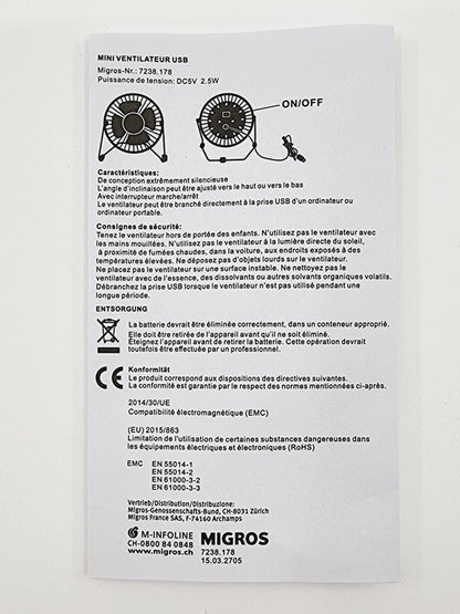 Ventilateur USB - Vert/Rose