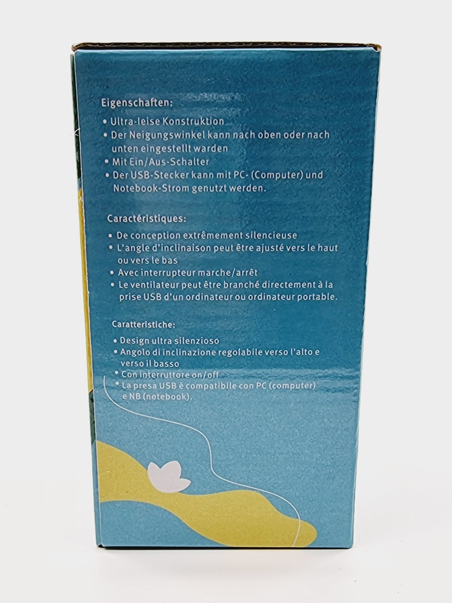 Ventilateur USB - Bleu/Jaune